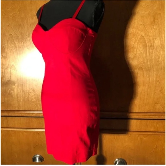 ♥️ 💋 Red valentine bodycon bra top bustier mini dress - Picture 7 of 11